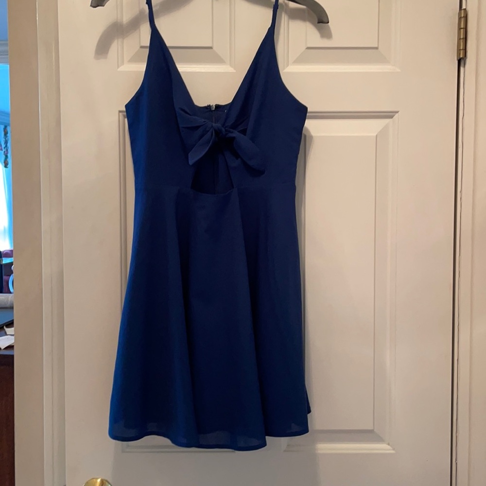 Cute navy dress with cut out in front